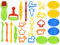 kissral Dough Tools Kit for Kids 26pcs Clay Modelling Tools Play Set Plastic Cutters for Play Dough Plasticine Accessories with Different Shapes for DIY Crafts Working