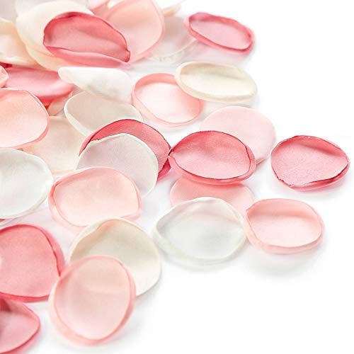 floroom 300pcs Silk Rose Petals Blush Pink Flower Petals for Wedding Flower Girl Basket Aisle Scatter Cake Dinner Table Centerpieces Party Confetti Bridal Shower Romantic Night Decoration
