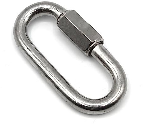 HEAVYTOOL Ketten Schnellverschluss M10 Ketten Notglied Edelstahl V4A AISI 316 Inox (2 Stück) Karabinerverschluss Kettenverbinder Kettenschnellverbindung Schnellverschlussglied Kettennotglieder
