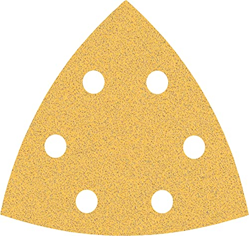 Bosch 5x EXPERT C470 Schleifblatt (für Farbe auf Holz, Hartholz, Ø 93x93 mm, Körnung 80, Professional Zubehör Deltaschleifer)