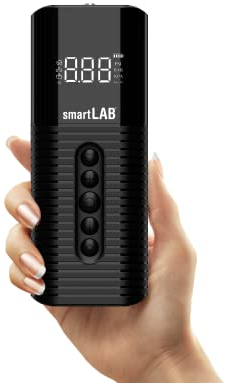 smartLAB pump2 elektrische (KEIN AKKU) Luftpumpe für Auto & Fahrrad 150 PSI | Schneller Pumpen mit Kompressor I Digitale Fahrradluftpumpe alle Ventile, Schwarz