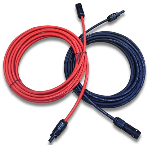 Trisinger 6mm² Solarkabel Verlängerung 2×1m, Solarmodule Solar Verlängerungskabel 6mm2 1m, Solarpanel Solar Kabel mit IP68 Wasserdicht 1500V Solarstecker für Solaranlage Photovoltaik System