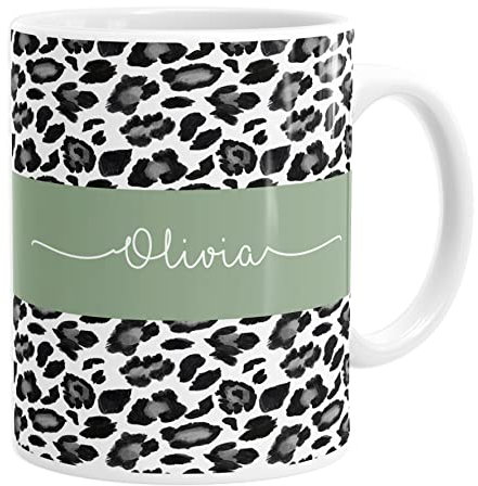 Daytripper Personalised Any Name Mug Leopard Print Customised Coffee Tea Cup Home Decor Animal Print Gift for Her-Design-4