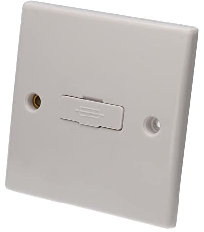 kenable Unswitched Fused Spur Single Pole 13A Rounded Faceplate White [13A Unswitched Fused Spur]