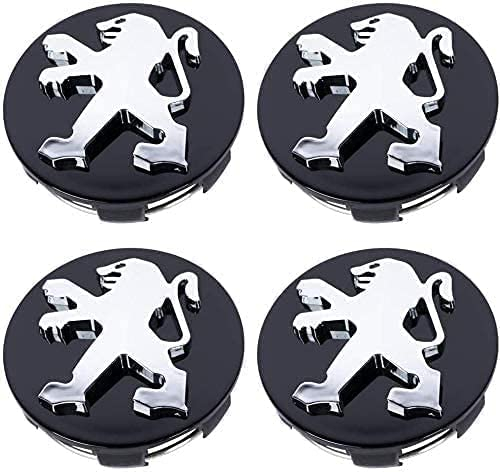 4 Stück Radnabenkappen für Peugeot 106 107 206 207 307 308 406 407 60MM, Radnabendeckel, Felgenkappen, Radnabenabdeckung, Felgendeckel, Wasserdicht/Anti-Rost
