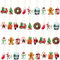 Haooryx 37-Stück Vintage Weihnachts-Holz-Aufhänge-Schmuck - Santa Snowman Gingerbread Wasserfarben-Weihnachtsbaum-Deko-Zierelemente Winter-Festtagsdeko für Zuhause Inkl. Hanfseil zur Aufhängung