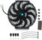 FSBCGT 14 Inch Universal Slim Fan Push Pull Electric Radiator Cooling Fan with Fan Mounting Kit 12V 90W Black