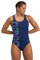 arena Women's KIKKO PRO V Back Graphic One Piece Swimsuit, Navy-Lavanda, 38 EU