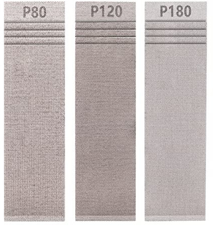 Linkstyle 15pcs Mesh Sanding Sheets, Hook and Loop Sanding Pads 80 120 180 Assort Grit Dust Free Abrasive Net Sander Disc Anti-Blocking Grinding Polishing Sandpaper for Car Wood Furniture Floor