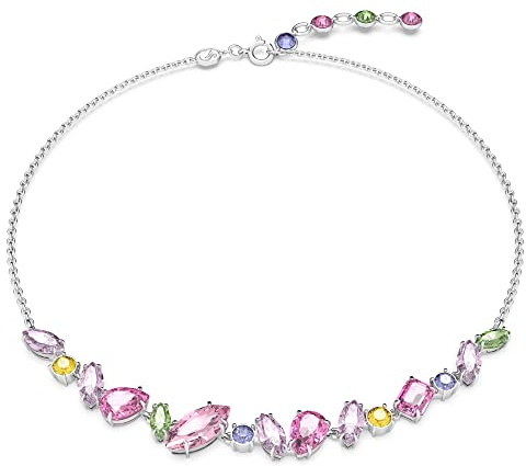 Swarovski Gema Flower Necklace, Earrings & Bracelet Jewellery Collection Crystal, Clear Crystals, Pink Crystals, Green Crystals, Yellow Crystals, Rhodium Finish, Gold Finish
