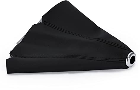 Auto Schaltknauf 16mm Universal PU Leder Auto Schaltmanschetten Kohlefaser Auto Auto Manuelle Schaltknauf Schaltknauf Abdeckung Gamasche (Size : PU Black Stitch)