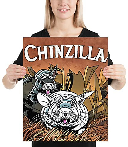 Chinzilla Poster Evil Chinchilla Print Chinchillas Chinchilla Gift