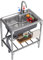 Lavandino in acciaio inox 1 bacino per esterni, mobile da cucina commerciale, con acqua calda fredda 304, in acciaio inox, per officina, ristorante, fattoria, 68 x 45 x 75 cm