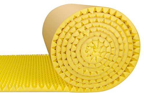 HARICSET Gelb Akustikschaumstoff Noppenschaumstoff Akustik Schaumstoff Ideal für Tonstudio, Fernsehzimmer, Kinderzimmer, Büro und Podcast(Size:7cm Thick/1 * 10m)