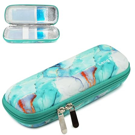 ONEGenug Insulin Kühltasche mit 2 Kühlakkus, Tragbare EVA Hardshell Diabetiker Tasche für Insulin Pen, Insulinspritzen und Andere Diabetikerzubehör