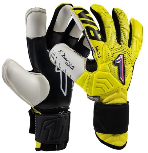Rinat Egotiko Stellar Alpha Torwarthandschuhe, für Erwachsene, Gelb, Größe 10
