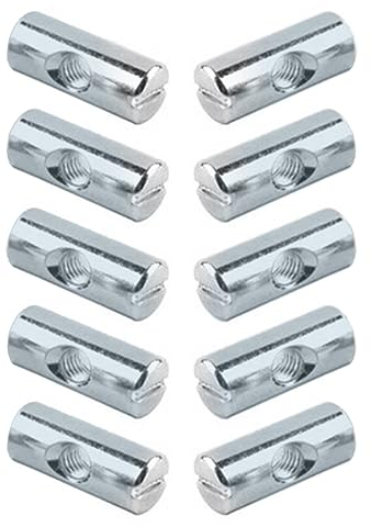 Quermutter-Bolzen M6, Dübel Geschlitzt Metall Fassmuttern(50 Stück), Hex Verzinkt, Möbelbeschläge Schraubverbinder, für alle Arten von Möbeln, Kinderbetten, Schränken (M6 10X20mm)