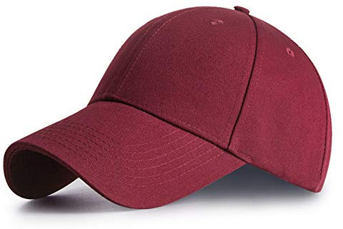 HGDGears Plain Baseball Cap Snapback for Men - Classic 6 Panel Adjustable Sport Casual Sun Visor Hat (Red)