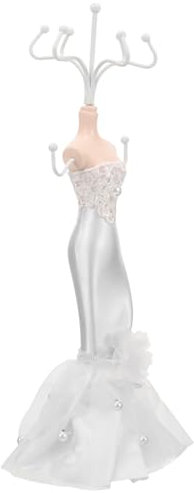 Maniquí de joyería para vestido de noche, soporte de exhibición de collares, aretes, pulseras, anillos, organizador para niñas y mujeres, color