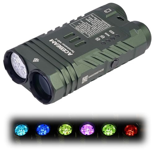 ACEBEAM M2-X Flat Flashlight - 3200 Lumens, Multiple Light Sources with Spotlight and Floodlight, Seven-Color Mix Light, Rechargeable LED Flashlight for Camping, Emergency, Home