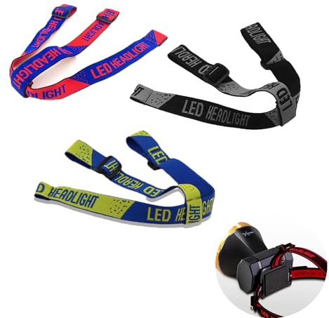 ArrErr AE-112 Stirnlampen-Ersatzband, verstellbar, hohe Elastizität, LED-Taschenlampe, Tauchscheinwerfer, Fahrradscheinwerfer, Bandzubehör, 3 Stück