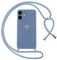 Oelrstfe Handyband für iPhone 12 Hülle mit Band Herz Motiv Handyhülle für zum Umhängen Silikon Stoßfest Ultra Dünn Weich Schutzhülle mit Kordel Necklace Kette Gold Love Muster Case Cover,Blau