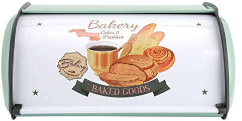 Bread Box, Metal Bread Bin, Pastry Box, Retro Bread Case, Large Capacity Bread Storage Container, Kitchen Storage Supply Home Furnishing for Countertop(Blue)