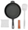 GRÄWE CI 350 Gusseisenpfanne Ø 28 cm, Bratpfanne aus Gusseisen, Pfannen-Set mit Pfannenwender, Griffschutz (Echtleder), Ringreiniger, Pfanne für Induktion und Grill