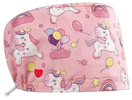 EORPAVU Cuffie da Infermiera monouso,Cuffie mediche per Capelli e Barba,berretto da lavoro dentale antipolvere, berretto da infermiera per salone di bellezza(rosa)