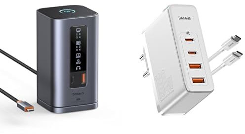 Baseus Docking Station, Spacemate-Serie 11-in-1 Dockingstation 3 Monitore mit 2*HDMI 1*DP 4K@60Hz, 3*USB-A/C 10Gbps, 1 Gbps Ethernet, 100W PD, Kompatibel für Laptop Dell/HP/Mac/Lenovo/Acer