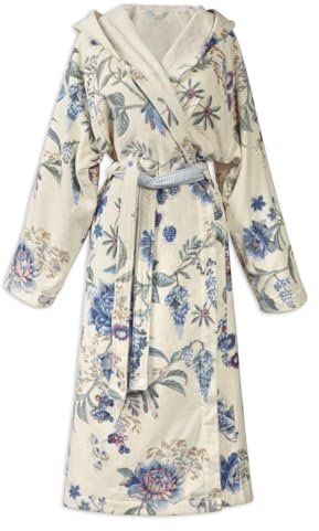 PiP Studio Bademantel Secret Garden Bathrobe Farbe WhiteBlue Größe XXL
