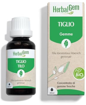 HERBALGEM - Macerato-Madre - Tiglio Biologico - Integratore Alimentare di Gemmoterapia Concentrata - Estratto di Gemma Fresca - Per Sonno & Relax - 30 ml