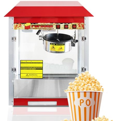 JJENXYYDS Commercial Popcorn Machine,High Output Popcorn Equipment,Extra Large Movie Theater Style Popper with 3-Switch Control Steel Frame Tempered Glass Doors for Home Movie Theater