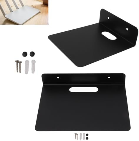 2 PCS Router Bracket Wall Mounts, Aluminum Alloy Router Bracket Hanging Storage Rack Projector Holder Stand Dvd Player Shelf for Projector Camera (Small (5.9in))