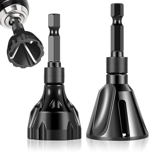 XTUDOU® 2 herramientas de desbarbado externo, herramienta de desbarbado de vástago hexagonal, herramienta de desbarbado exterior, 3-20 mm/5-25 mm, tornillos desbarbados para acero, cobre, latón,
