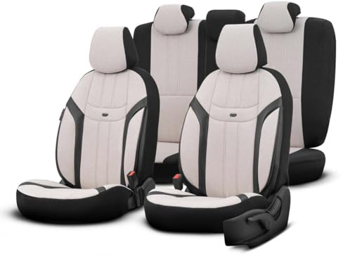 Generisch Auto Sitzbezug Sitschoner Schonbezug Universal Komfortabel Schwarz Beige XAPLOT86753