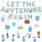 Let The Adventure Begin Banner Bon Voyage Party Dekorationen Reise Thema Cupcake Toppers Reise Thema Party Deko für Abschluss Ruhestand Party Schulabgänger Abschied Reisen
