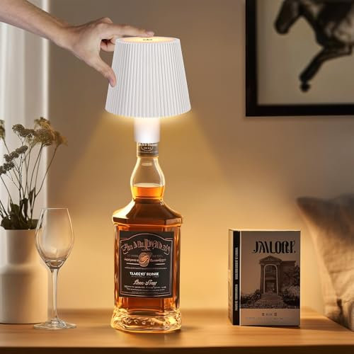 Ketom LED Kabellose Flaschenlampe Aufsatz Aufladbar, IP54 Akku Flaschenleuchte, Dimmbare Tischlampe Weiß, Touch Tischlampe für Innen/Außen, Farbtemperatur Einstellbar für Restaurant Bar Garten