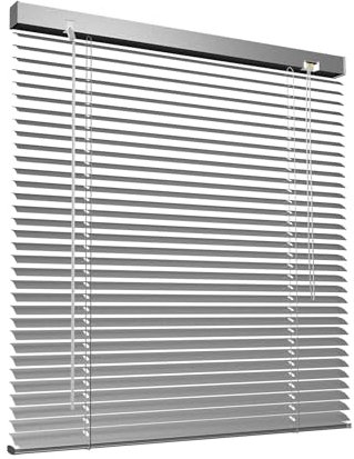 Victoria M. Aluminium Jalousie für Fenster nach Maß in Farbe Silber, Breite 55 cm bis 150 cm, Farbe und Höhe nach Wahl