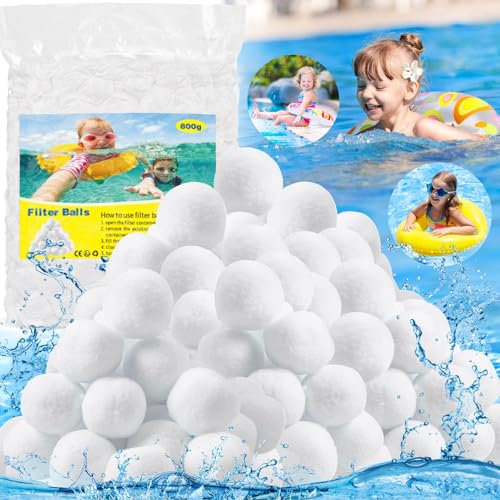 Purpledi Filterbälle Pool, 800g Filterbälls, Geeignet Für Pool Filter Schwimmbad Filteranlage, Filter Balls für Sandfilteranlage Schwimmbad, Filterpumpe