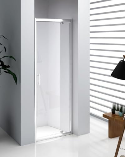 Box doccia nicchia 70 cm vetro temperato 6 mm trasparente con 1 anta a battente e profili cromati
