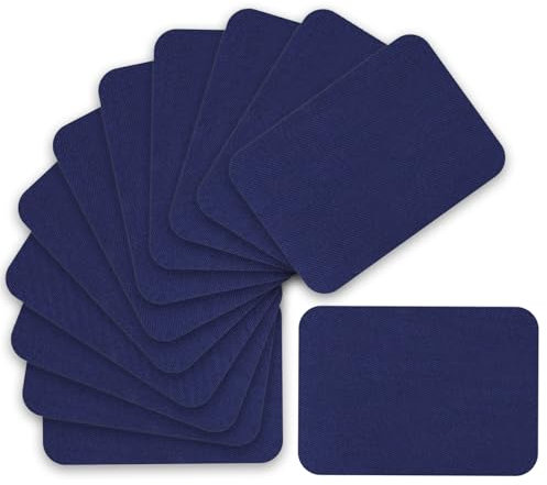12 Pcs Iron on Repair Patches Polyester Fabirc Mending Patches Self-Adhesive Patch for Clothing Pants Dress Shirts Coats Jeans and More (9.5 cm x 12.4 cm, Navy)