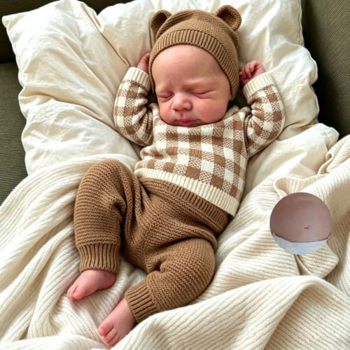 Anano Reborn Baby Vollsilikon Lebensecht 45CM Reborn Baby Puppe Junge Babypuppen Wie Echt Baby Puppen Wie Echt, Reborns Puppen Lebensecht