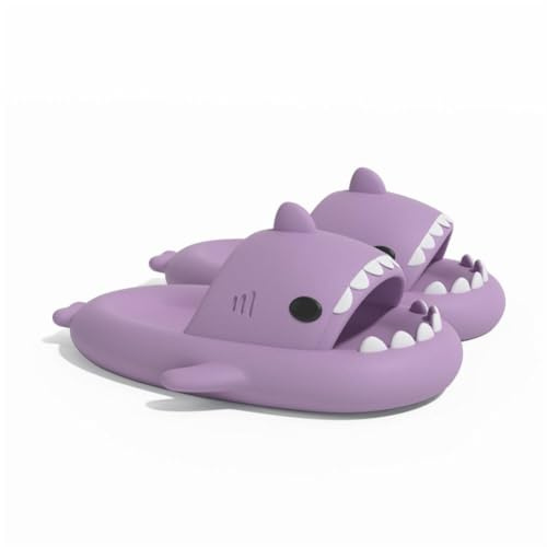 Hai Badeschuhe, Haifisch Badeschlappen rutschfest, schnell trocknend, bequem mit Haifisch-Design (Gr. 34–43) (Hell-Lila 10, EU Schuhgrößensystem, Erwachsene, Damen, Numerisch (von/bis), M, 40, 41)