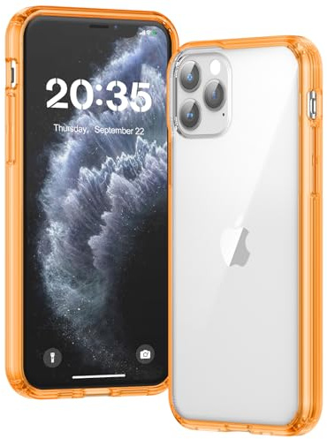 Voyahülle Clear Case for iPhone 11 Pro Max, Ultra Thin, Shockproof TPU Cover, Anti-Yellowing, Crystal Clear, Phone Case for Apple iPhone 11 Pro Max - Orange