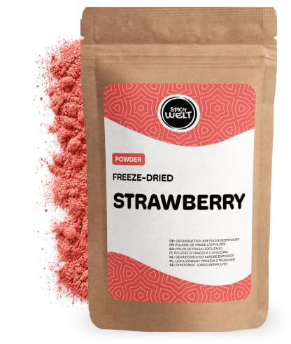 Spicy Welt Polvo de fresa (100g) | Fresas liofilizadas | 100% fruta | Fruta liofilizada | Sin azúcares añadidos ni antiaglomerantes | Yogur, batidos, cheesecake, helados & recetas de frutos rojos