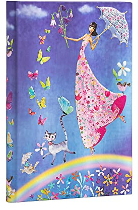 Spring Rainbow Lined Hardcover Journal: Hardcover, 120 gsm, ribbon marker, pouch, elastic closure (Mila Marquis Collection)