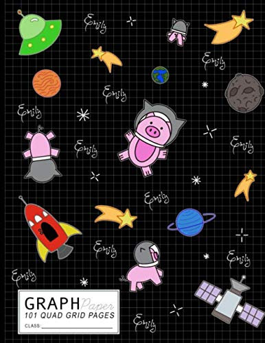 Graph Paper Notebook: Emily Space Pigs & Rockets Math Science Lab Notes with 1/4” Quad Grid Graph Paper Sheets: Personalized Emily Composition Book ... for Class Assignments & Projects, Band 1)