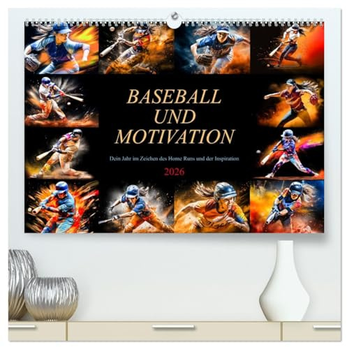 Baseball und Motivation (hochwertiger Premium Wandkalender 2026 DIN A2 quer), Kunstdruck in Hochglanz: Jeder Tag ein Home Runmit inspirierenden ... dich Tag für Tag anspornen. (CALVENDO Orte)