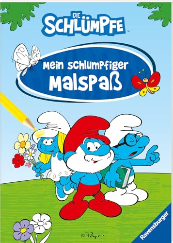 Ravensburger Die Schlümpfe - Mein schlumpfiger Malspaß - Malheft für Kinder ab 5 Jahren - Große Wimmelszenen zum Ausmalen